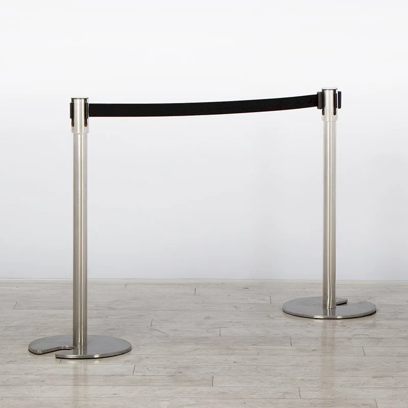 Chrome Stretch Barrier with Black Webbing