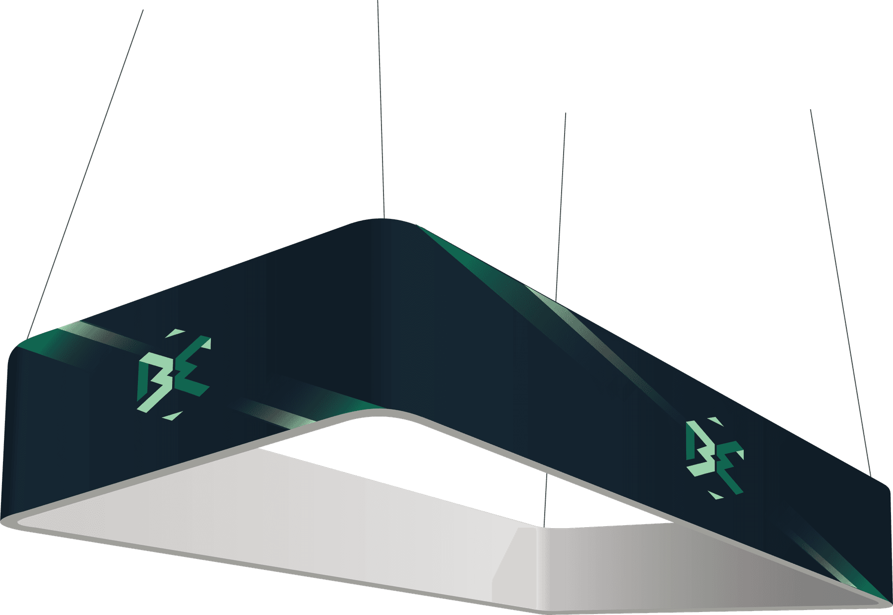 Curved Rectangular Banner branded side view